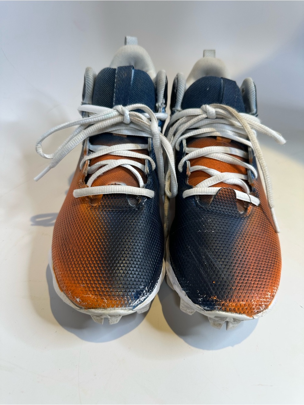 Under Armour Kids Navy and Orange Gradient Football Cleats